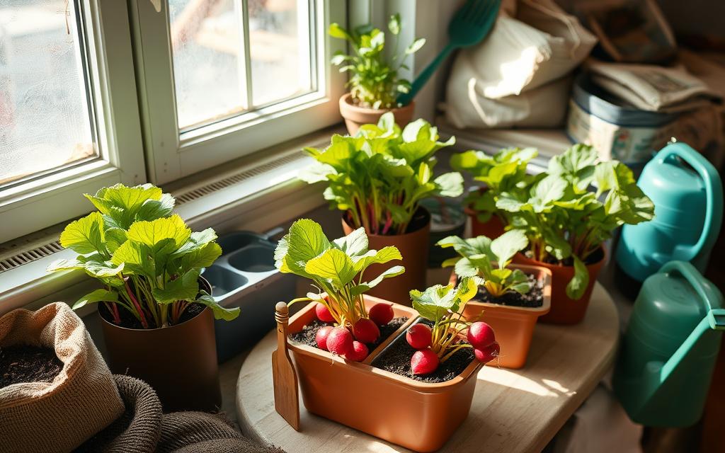 Indoor Radish Garden Setup