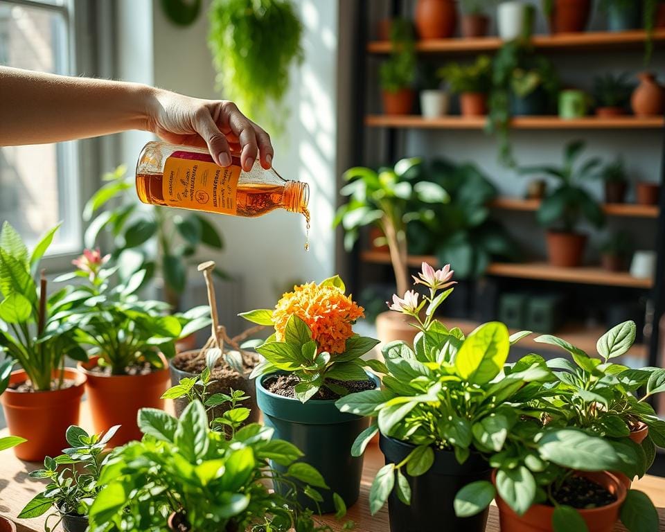 indoor plant fertilizing