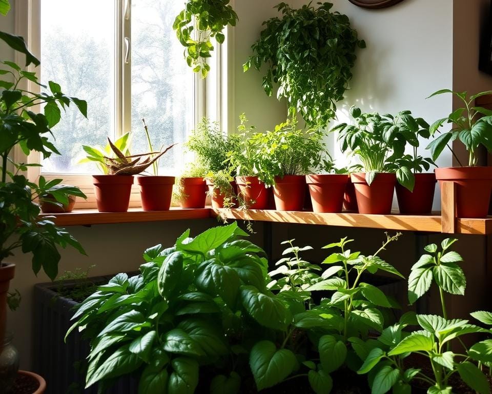 indoor vegetable garden setup