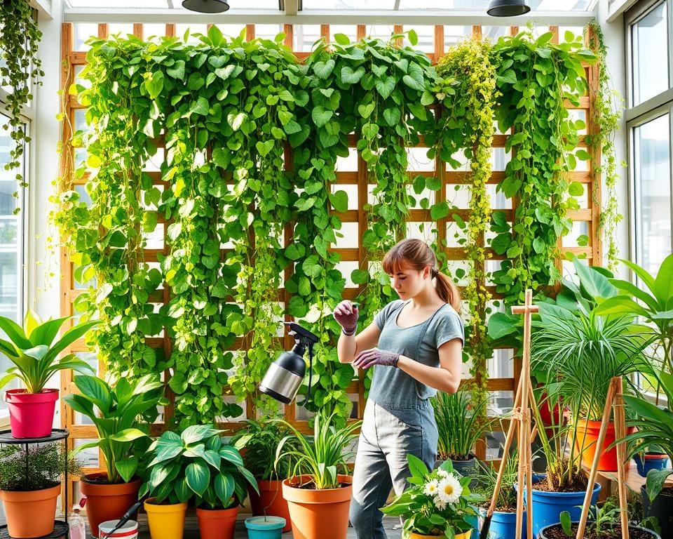 maintaining a vertical indoor garden