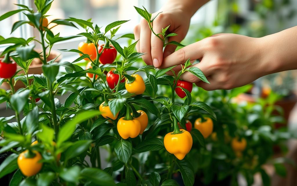 pruning pepper plants